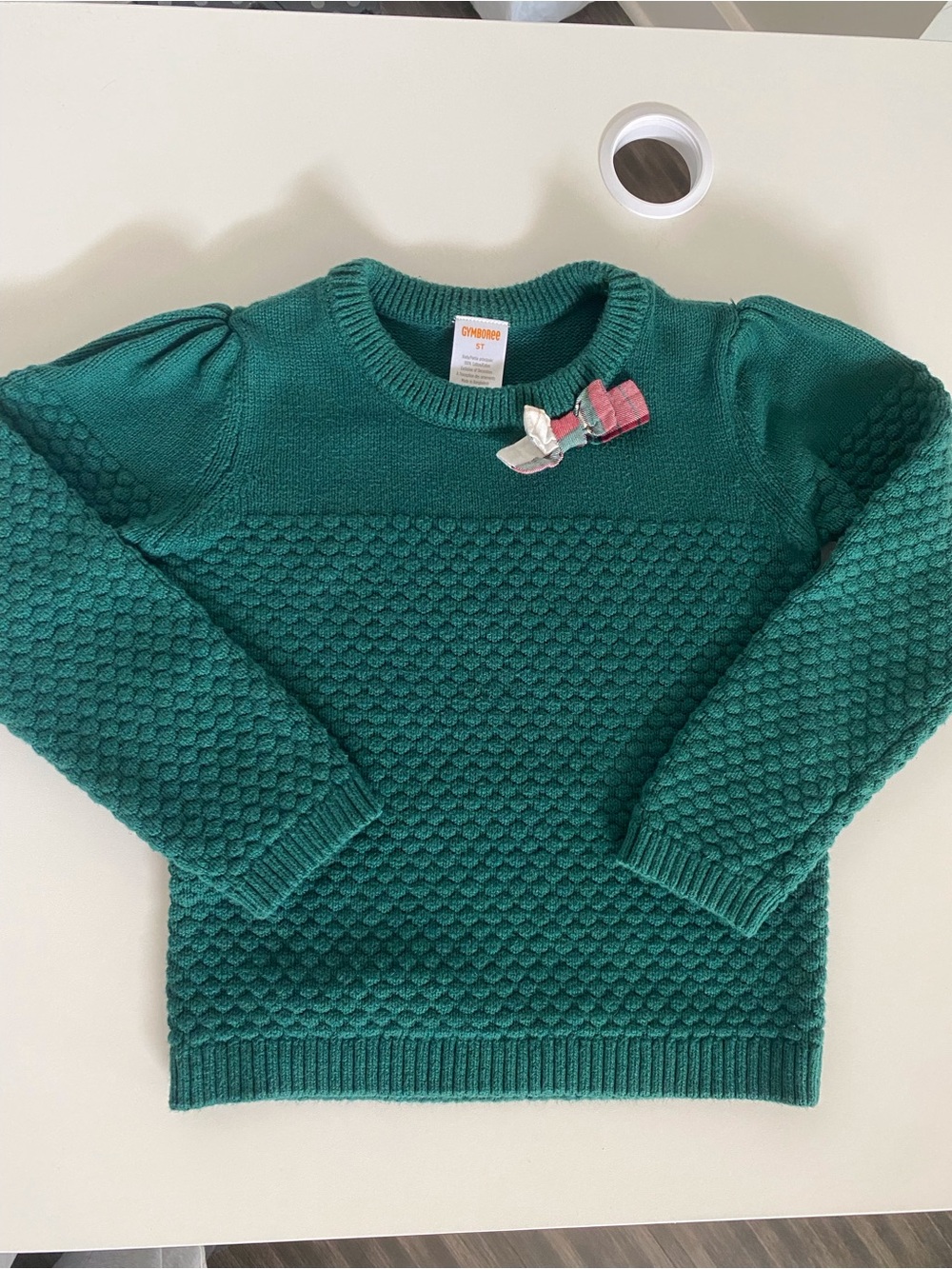 Gymboree green Crewneck Sweater with Bow Accent